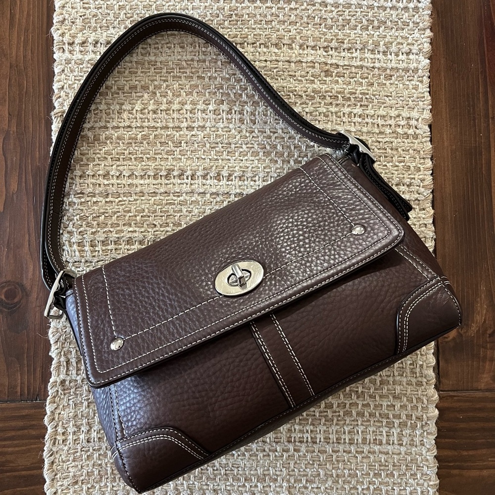 Coach Dark Brown Leather Shoulder Bag